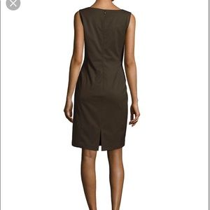 Lafayette 148 New York wool sheath dress brown